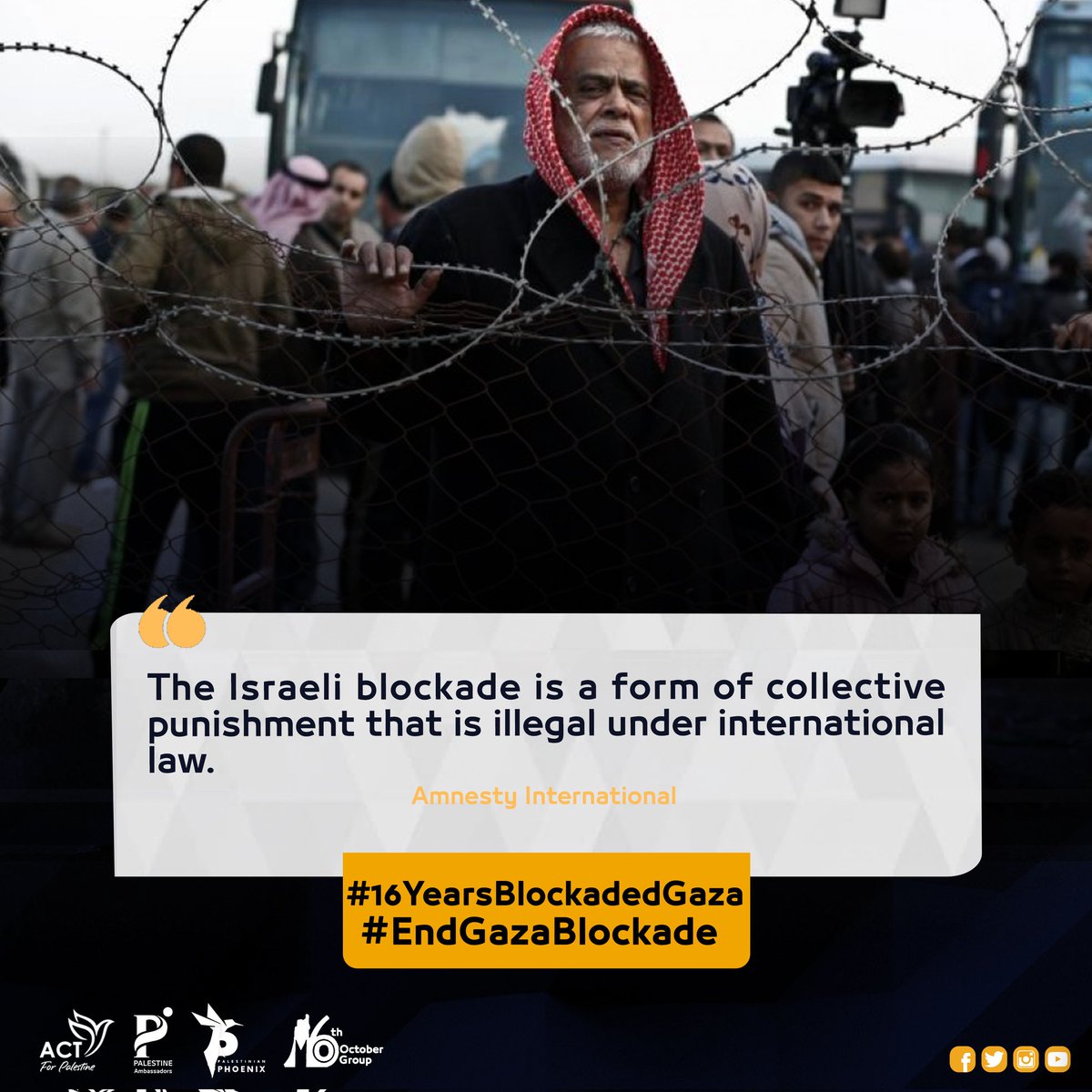 #16YearsBlockadedGaza
#EndGazaBlockade
#IsraeliCrimes