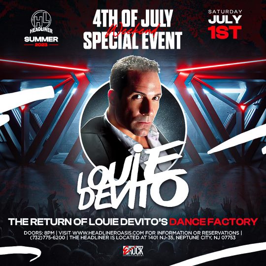 Sat, July 1st! My return to <a href="/TheHeadlinerNJ/">The Headliner Nightclub</a> Tickets: bit.ly/DeVitoHeadline…