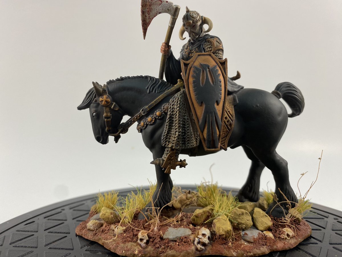 Death Dealer Mini I did up as a Father's Day present. First mini I've done in years. #PaintingMiniatures #frazettagirls #FrankFrazetta #DeathDealer #freehand #warhammer40k #warhammerminiatures #warhammercommunity #lamiapainting #WIP #TableTopGames #Miniatures #DND #citadelpaints