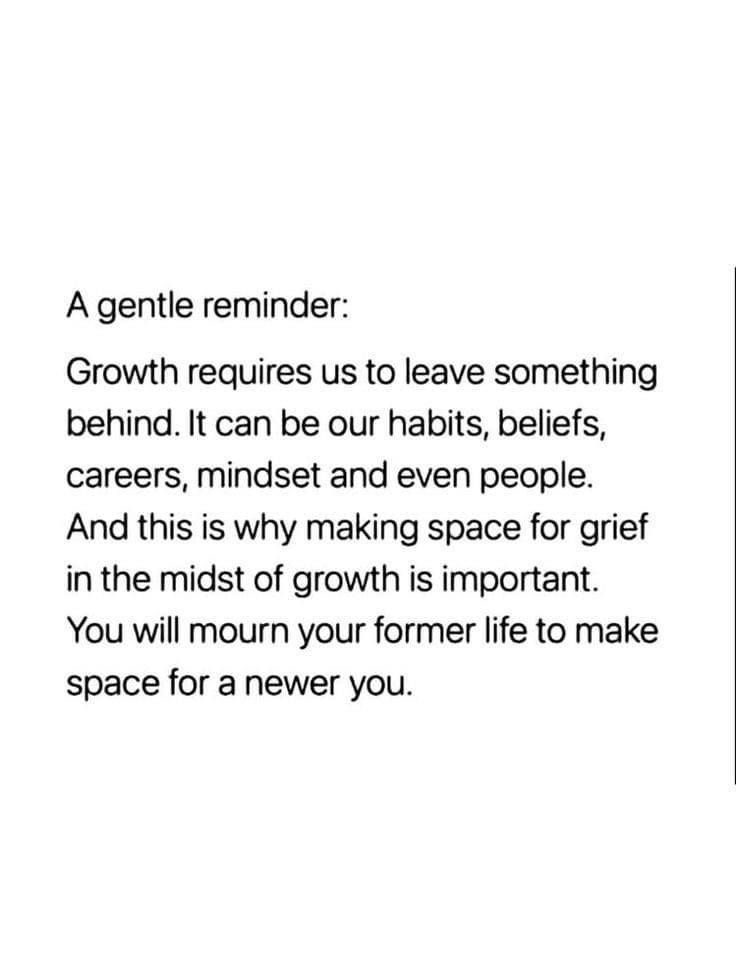 ✨It took me quite some time to realize and learn this, but I’m glad I did. It helped me accept the process and myself through the process much better.🪷

#grow #growing #growth #growthmindset #growingup #grief #griefjourney #griefquotes #griefawareness #griefsupport 💜