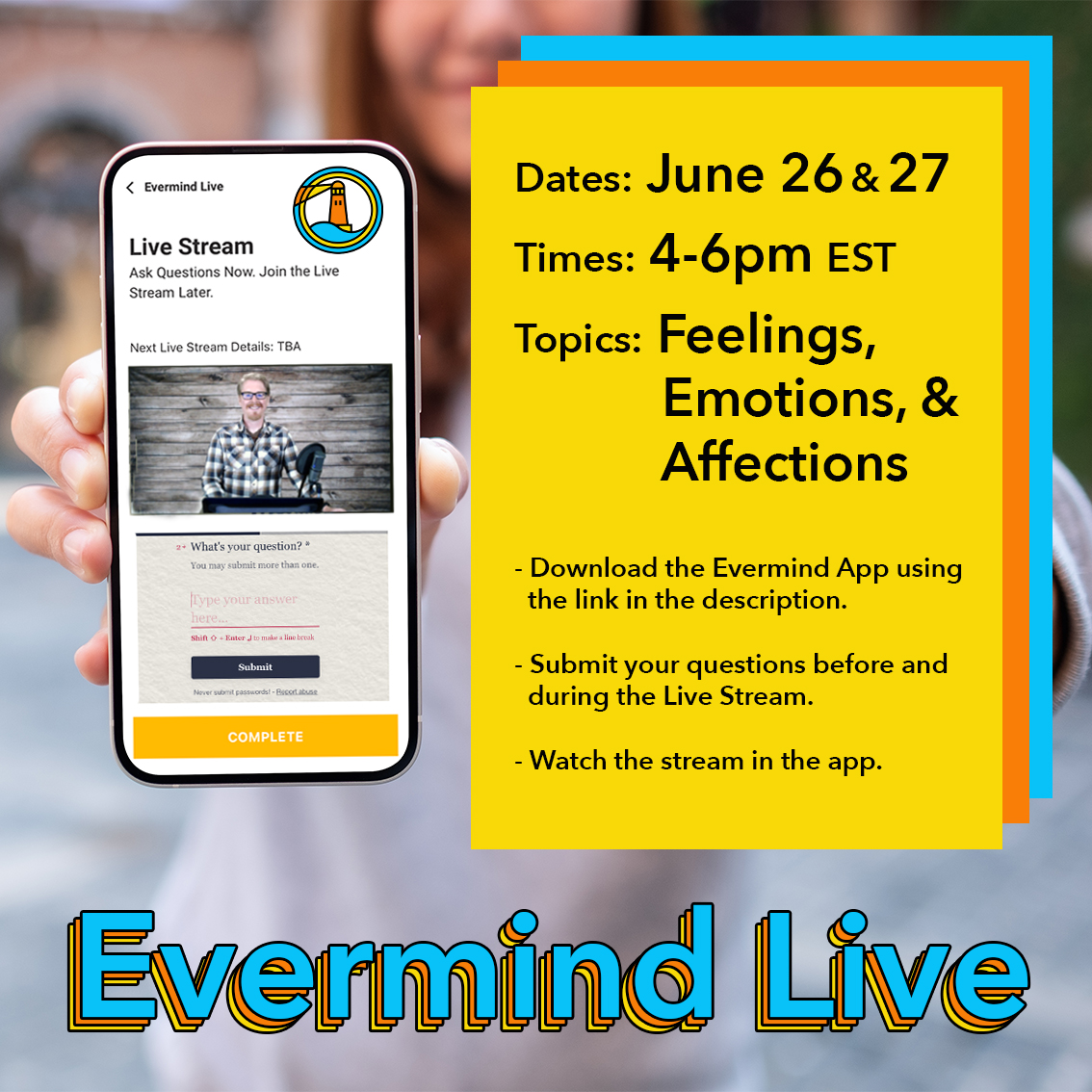 EvermindTruth's tweet photo. Download the app, ask your questions, join the Live!

Click here to get started: https://t.co/kdsYGKVVBz https://t.co/92bTJKihzu