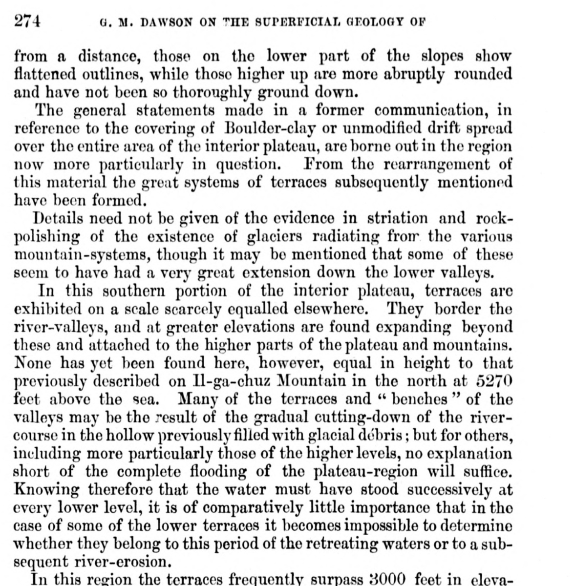 GM Dawson on remnants of glaciation in the Okanagan (1878):