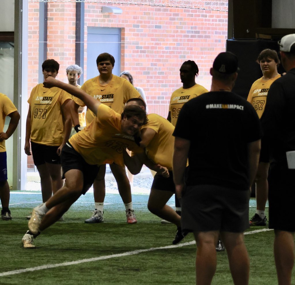 RitterBroderick's tweet photo. Really enjoyed competing at @AppState_FB camp yesterday. Appreciate all your advice @Coach_Cab. @Coach_McGuire5 @Coach_JWatts @CoachM_Cummings @CyphDogg @CoachBreezi @CoachJohnson2K https://t.co/obSC4ZafF2