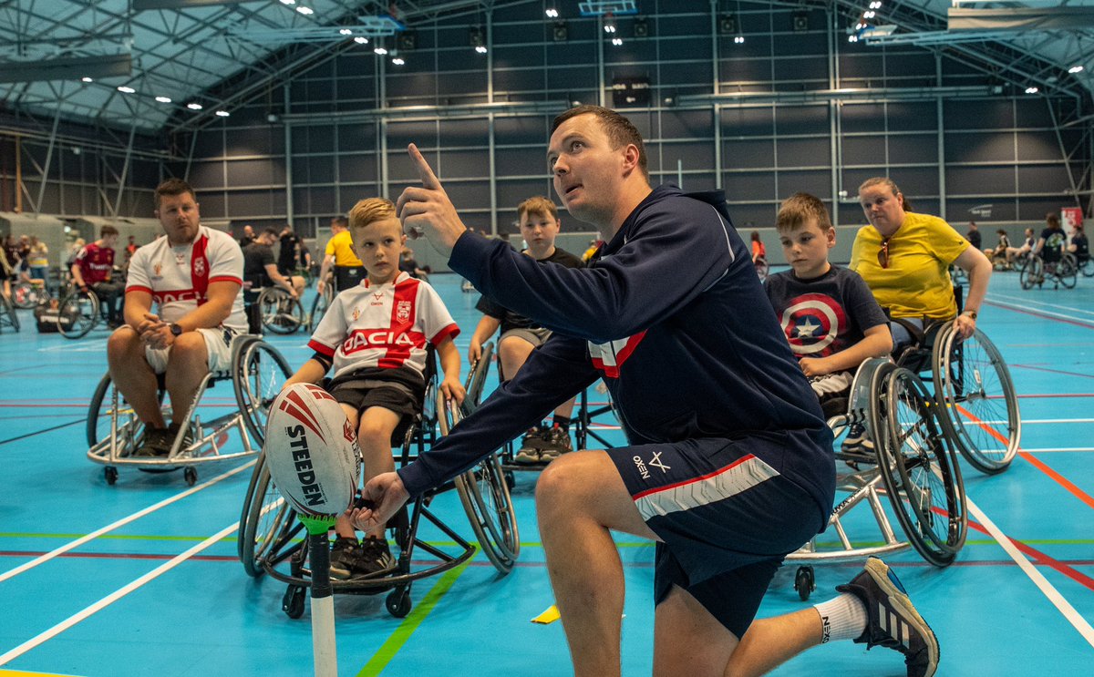 tomcoyd's tweet photo. One of those days you just don’t want to end! 🥹 Over 60 people travelled to @yorksport1 to engage with our @England_RL ♿️ team, AND get a taste for this great game ❤️ I hope you enjoyed it as much as we did. Unreserved thanks to the team that made this day happen 🙏 👏 https://t.co/vdweQAnrTZ