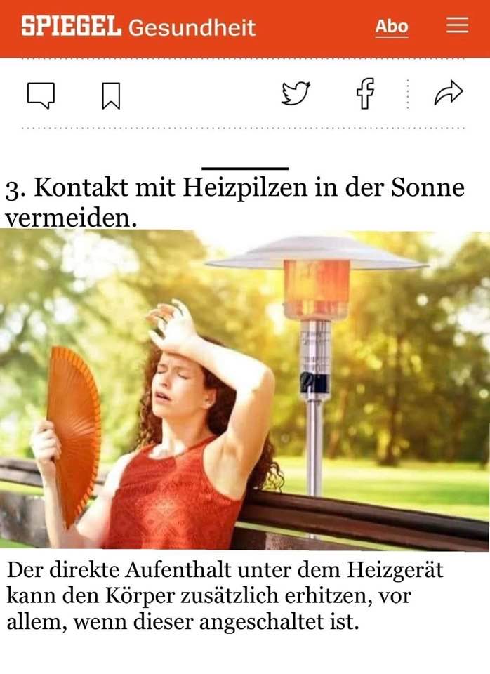 Auch das Tragen von Thermounterwäsche empfiehlt sich nicht bei Temperaturen oberhalb 30 Grad. Danke, Spiegel!