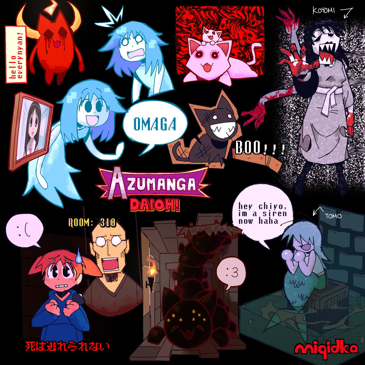 whaaaat???? Azumanga Daioh X Spooky's Jumpscare Mansion