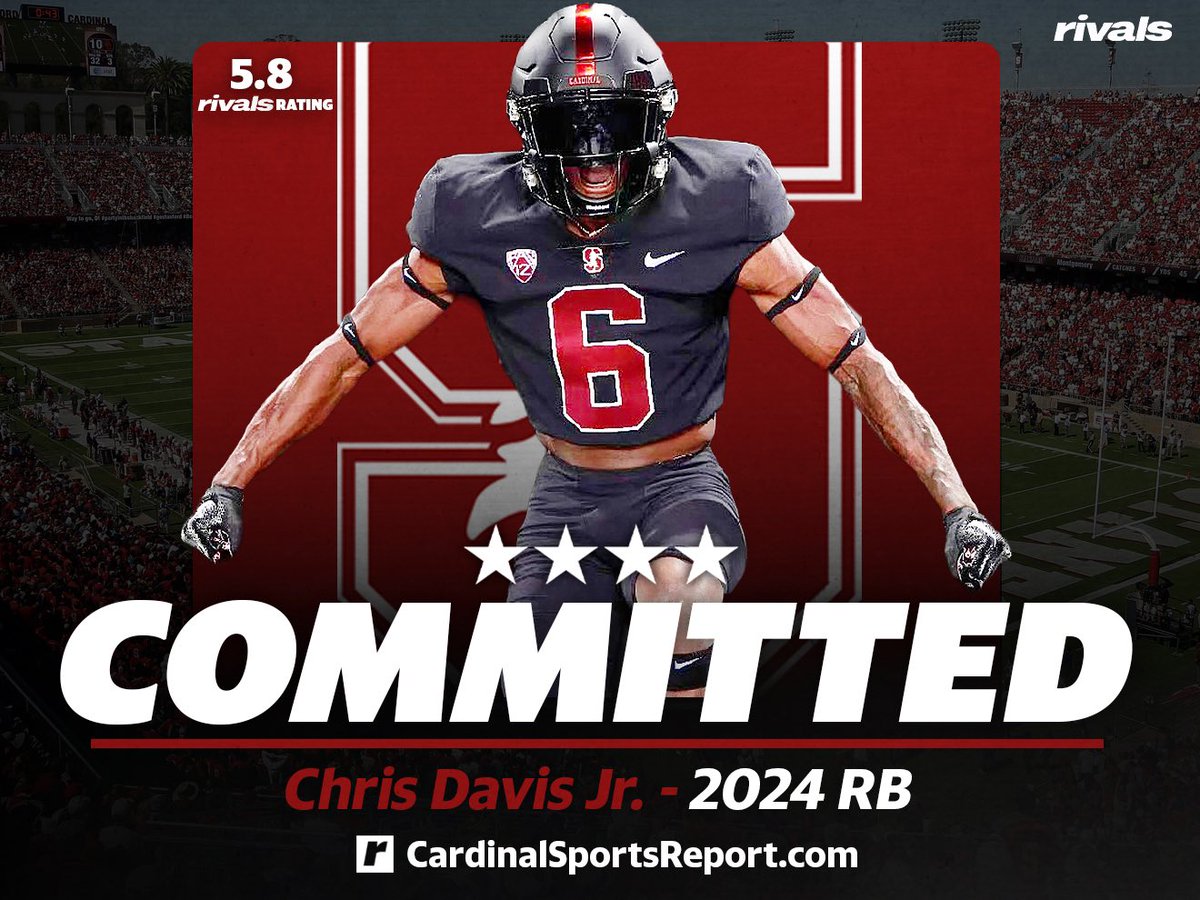 JUST IN: Stanford goes into SEC Country and lands four-star running back Chris Davis Jr. 'It's not only a four-year decision, it’s a lifetime decision.” MORE for @Rivals: n.rivals.com/news/four-star…