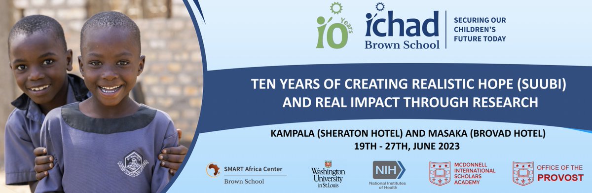 WashU_ICHAD's tweet photo. Exciting announcement! Don't miss the upcoming #ICHADForum, ten years of creating realistic hope (suubi) and real impact through research. Tune in to our live stream link https://t.co/Lak6hH7JLi to join the event that starts at 8:00 am today. #ICHAD@10 #GlobalHealthResearch https://t.co/iOLnm9bp97