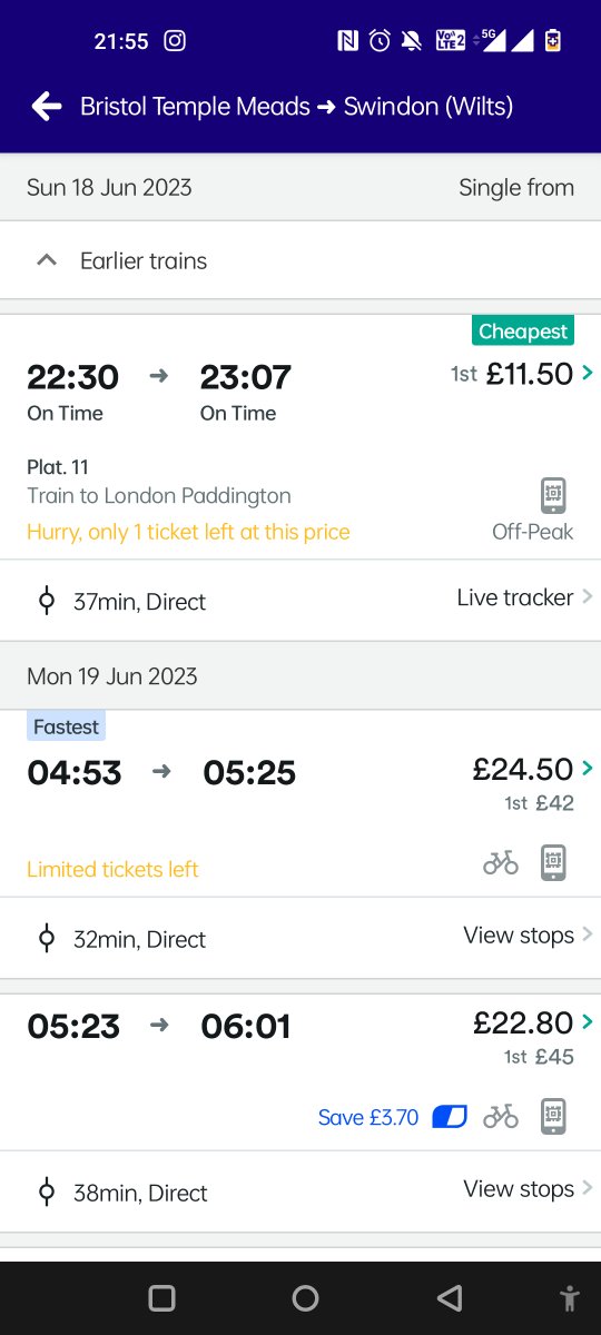 CSaxmantv's tweet image. Another thanks @easyJet bus from bristol airport to bristol train £ nxt train to Swindon 1030, my last bus from Swindon is 1035 so I have to get a taxi 20 minutes home another bill for you! 🖕