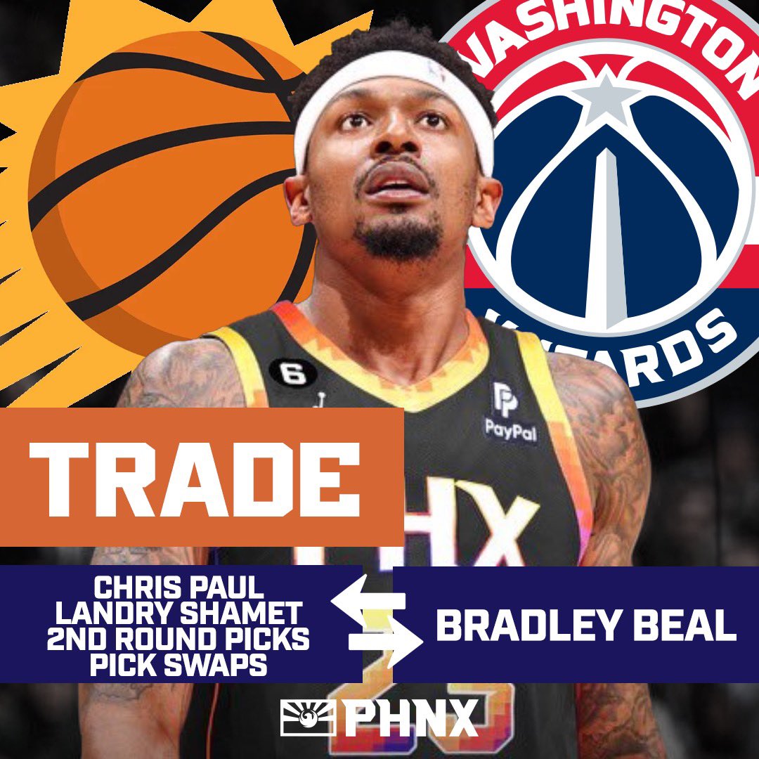 BREAKING: Washington Wizards to Trade Bradley Beal to Phoenix Suns for  Chris Paul, Landry Shamet, Picks - Blazer's Edge