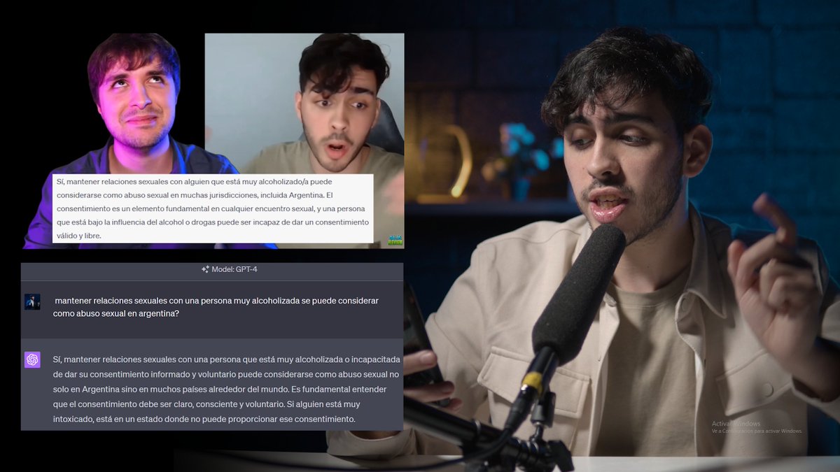 Hoy les voy a mostrar como este hdp manipuló todo el debate, cortó mis respuestas y se inventó delitos con ChatGPT para quedar bien en su video.

Yo le dije que no grabé el debate, pero para su mala suerte SI lo grabé y hoy a las 20h lo expongo en YT.