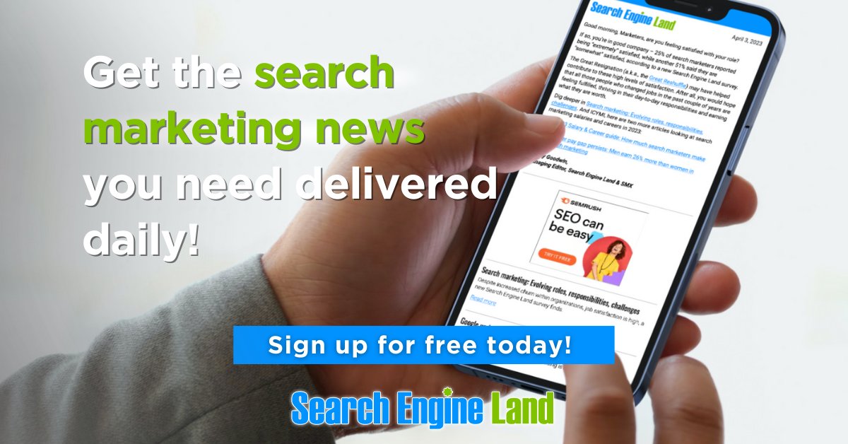 sengineland's tweet image. Get the inside scoop on the latest search marketing news and strategies with our daily newsletter. #PPC #SearchEngineLand 

searchengineland.com/newsletters?ut…
