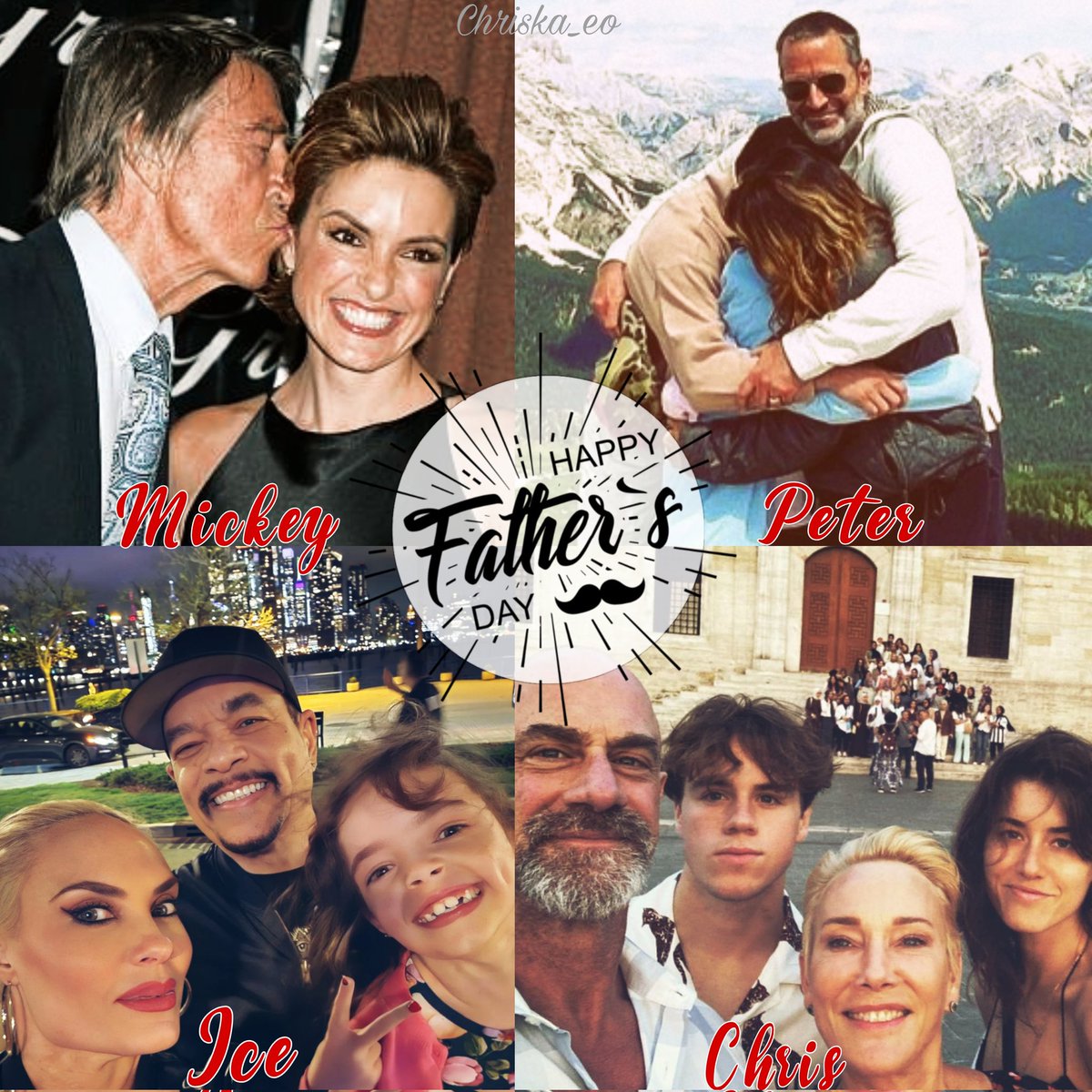 These MEN are special and the greatest example for this world...keep them in your heart 💖 #HappyFathersDay 🎊 
#mariskahargitay #peterhermann #mickeyhargitay #chrismeloni #familygoals #familytime #loveisreal