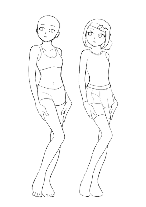 体の練習に模写+模写を元にしたちよこの絵