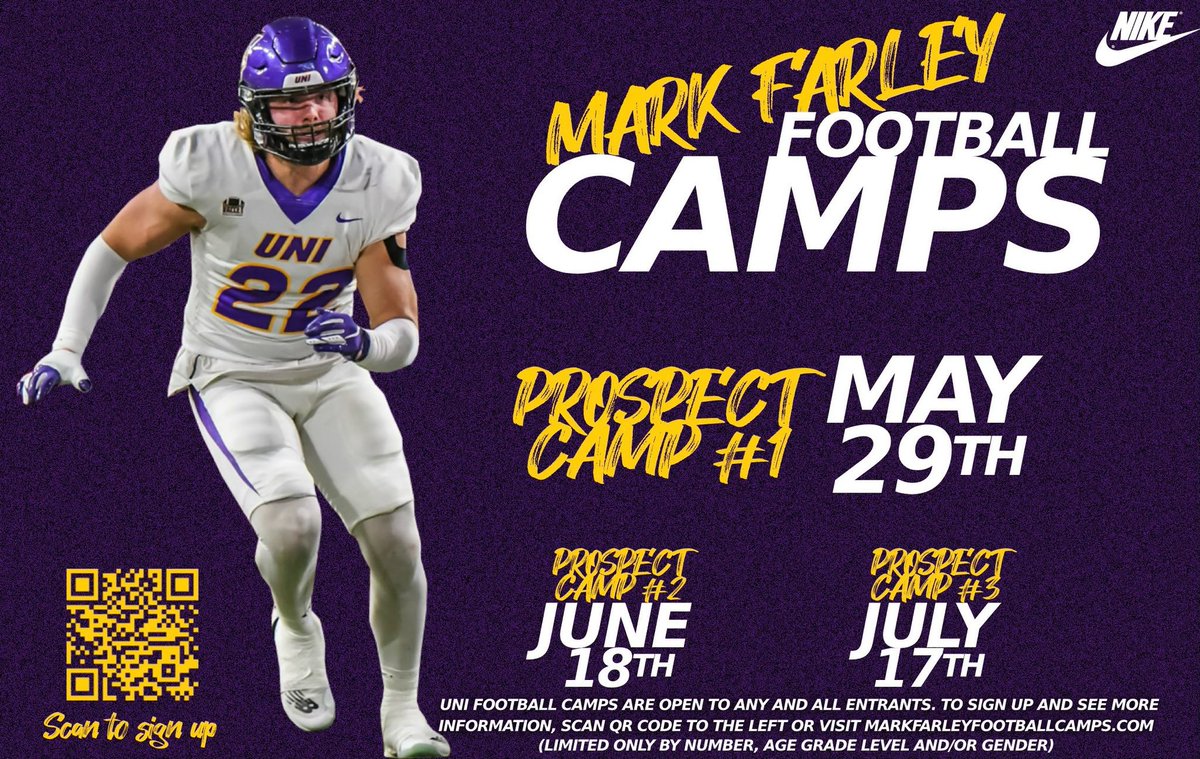 Thanks for the camp invite <a href="/CoachRVW/">Riley Van Wyhe</a>! Excited to come down and compete. <a href="/UNIFootball/">UNI Football</a>