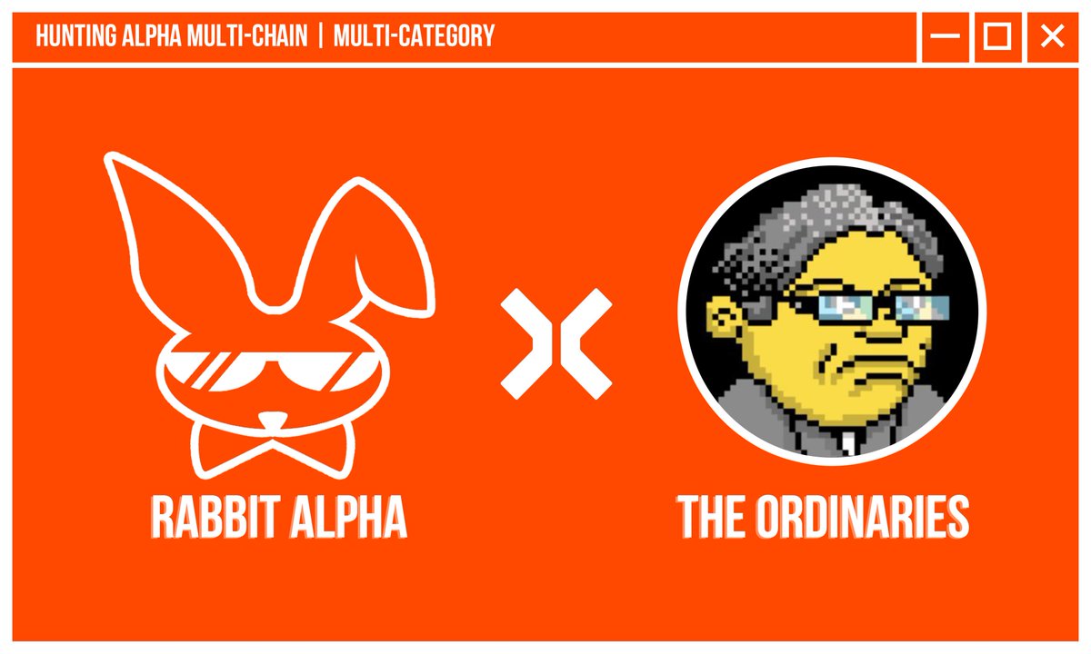 RabbitXAlpha's tweet photo. 🟧🎁Ordinaries x Rabbit Alpha 🎁🟧

🎁 20x Whitelist Spot

To Enter :
1️⃣  Follow @TheWeirdosNFT &amp; @RabbitXAlpha , @tannguyeneth
2️⃣  Retweet, Like, Tag Friend

Reward 24 hours! ⏰
#RabbitAlpha #NFTs #Ordinals #BTC #BRC20 https://t.co/4QLOF2hScx