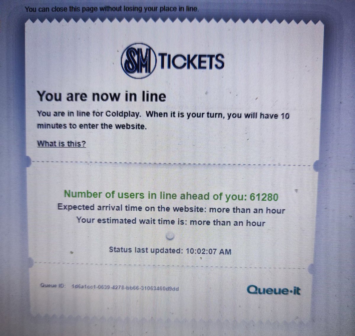 paunarciso's tweet photo. WTF #Coldplay @smtickets #MOTSWTMNL https://t.co/1Npr9h5eFr