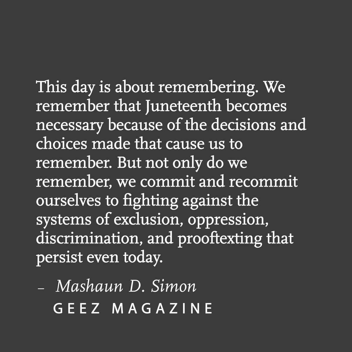 Words from @mashaundsimon on this #Juneteenth