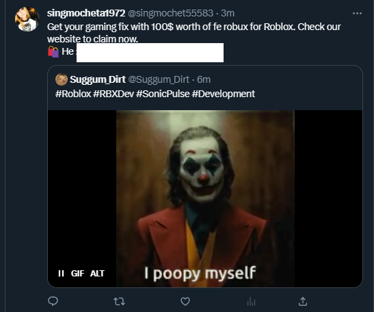 Suggum_Dirt's tweet photo. You too can poopy yourself and get free robux! https://t.co/dBkDpKLAX0