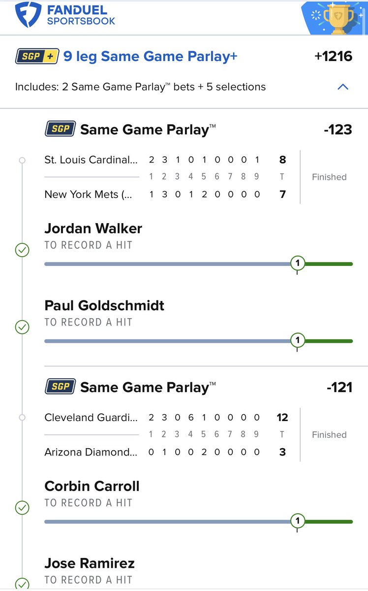 PAPicks16's tweet image. HUGE DAY 💣💣

VIP: 5-1 +3.7U 💰💰💰

+1216 Hit parlay cash ✅✅

$25 giveaway to 1 person who likes &amp;amp; retweets this post🔥

Must be following‼️

Picking winner in the morning🫡
#gamblingtwitter #mlb #parlay #fanduel #giveaway 
bit.ly/PAPicks