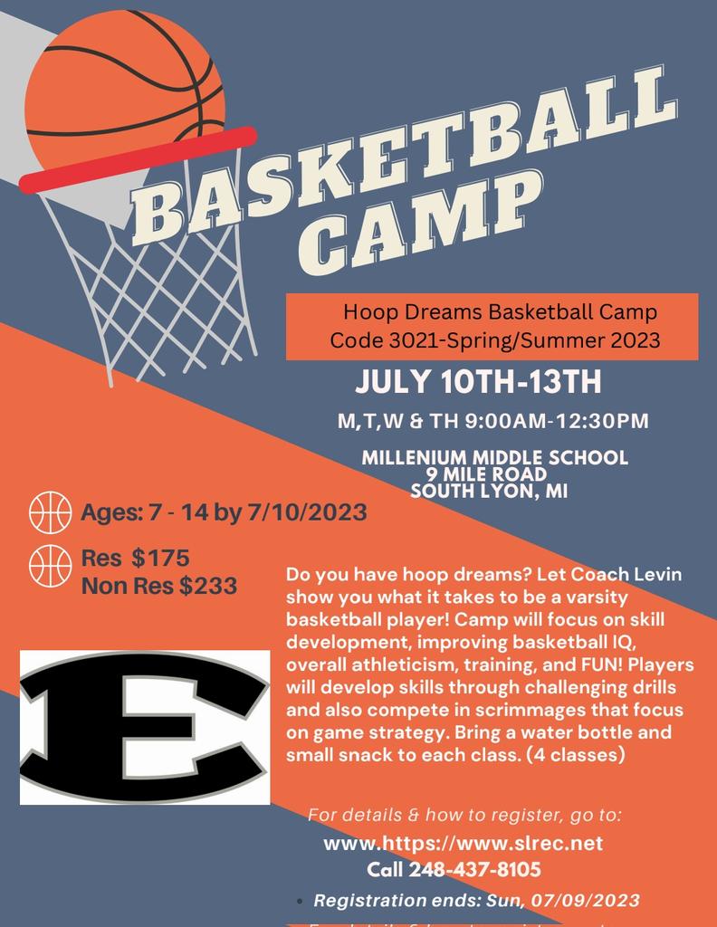 Year 21 of Hoop Dreams Basketball Camp has me thinking....
1. Must be a GREAT camp to make it this long.
2. Wow! I'm old!
After years of being a camper and bumming rides, will this be the year <a href="/donovanaidan22/">Aidan Donovan</a> grabs a whistle and does some coaching?
<a href="/Southlyonrec/">South Lyon Area Recreation Authority</a>