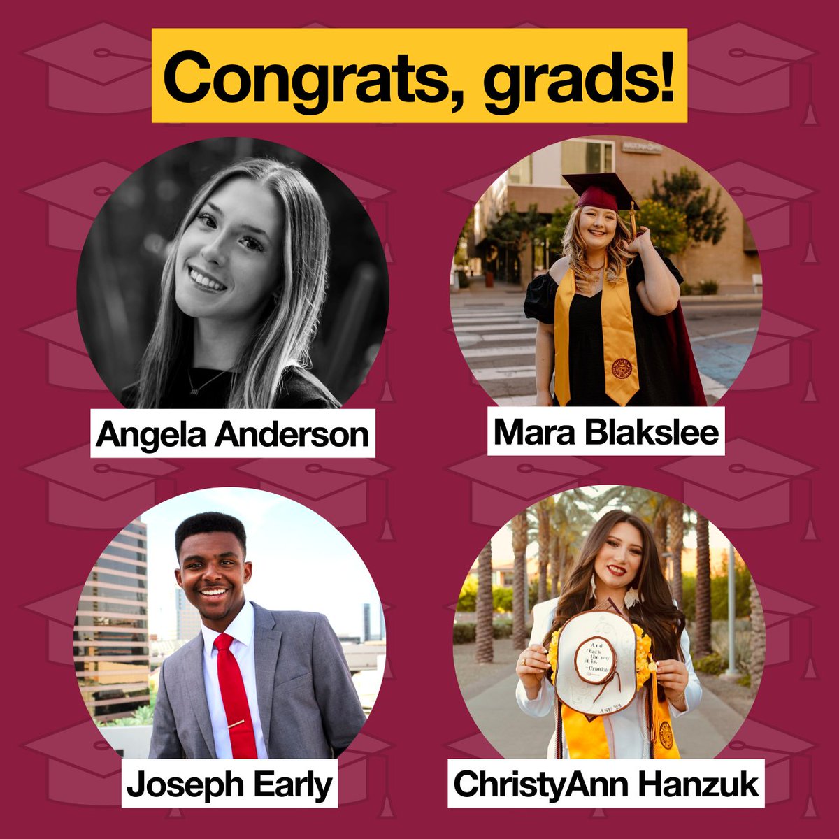asuprssa's tweet photo. So proud of our PRSSA grads! Can't wait to see all that you accomplish in the near future 🎓 #CronkiteGrad #PRStudents https://t.co/cvCZ9YPTaO