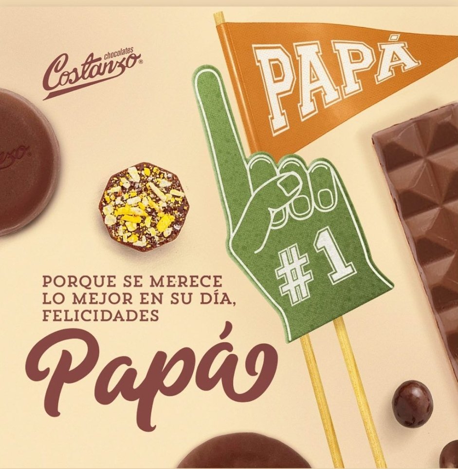 Hoy agradecemos todo lo que papá hace por nosotros. 
Consiéntelo con sus chocolates favoritos porque se merece lo mejor en su día. 
¡Feliz día del padre! 🍫👔