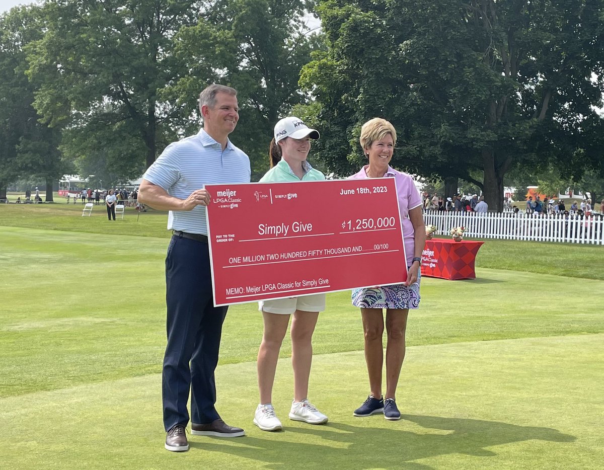 Congratulations! ⛳️🏆@leona_maguire wins the 2023 Meijer LPGA Classic for Simply Give! With your help, we’re thrilled to provide a $1.25 million donation to our Simply Give program. #forehunger #meijercommunity