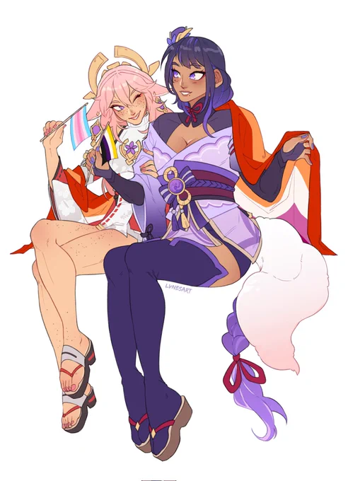 Me? Slap my HCs onto some of my fave pairs? #eimiko #genshinimpact