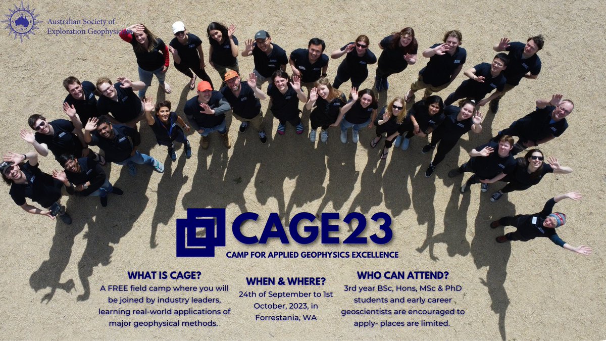 ASEG_News's tweet photo. One week left to apply for #ASEG's #CAGE2023!

For any queries, please contact continuingeducation@aseg.org.au
Key contacts are:
Kate Brand - ASEG Professional Development Chair 
Kate Selway - CAGE coordinator
Sasha Aivazpourporgou - CAGE logistics coordinator https://t.co/HY5kHMNKW7