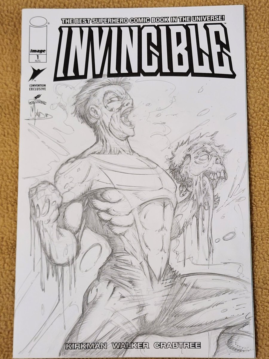 Trying to channel my feelings. #invincible sketch cover #wip #notsoawesomecon #notsoawesome #wip #sketchcover #forsale #imagecomics #skyboundentertainment #gonemadd