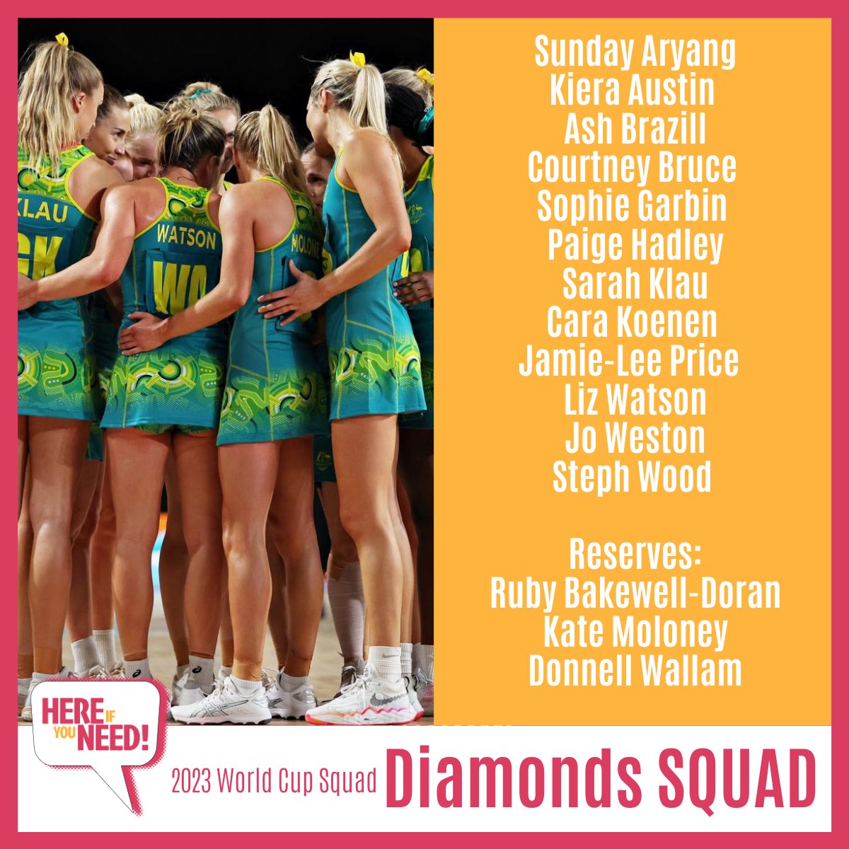 IfYouNeedTIS's tweet photo. IT’S HERE!!!
The Australian Diamonds squad for the 2023 World Cup
Some great stories within the team, but with good stories comes with some heartache with a few unlucky players to miss out
Give us your ins and outs in the comments below
#hereifyouneed #ssn2 @innersanctum_au https://t.co/2caBesF9cn