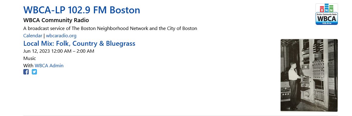 wbca 102.9 fm Boston @joeviglione #joeviglionemedia @WBCARadio @gregpaquette5 @kenny_guitar June 12, 2023, Greg Paquette with Leah Kolvatz  'Absolute Crime' Kenny Selcer 'Like a Sunshower' on spinitron.com/WBCA/pl/174878… @Spinitron