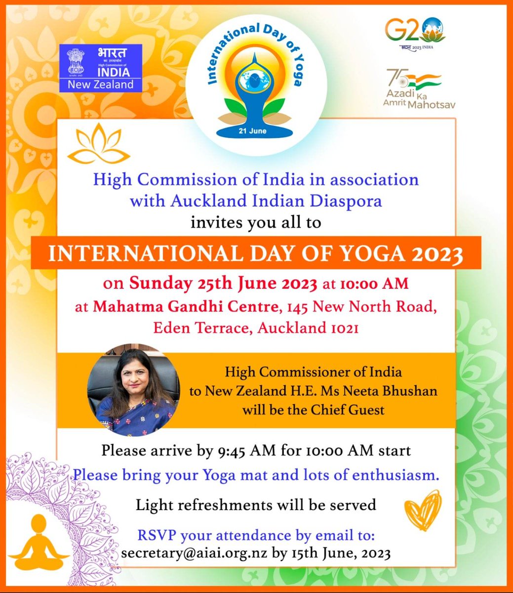 #yoga #InternationalYogaDay #indiansinauckland #IndianDiaspora #InternationalYogaDay2023 @IndiainNZ