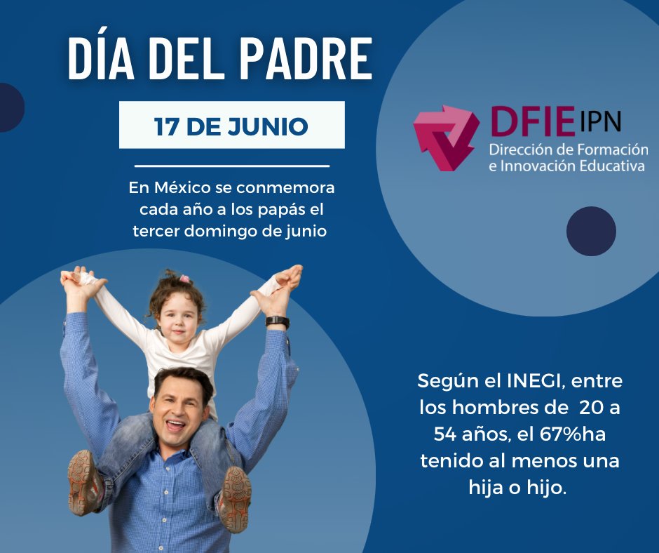 IPN_DFIE's tweet photo. ¡Feliz día del Padre! 

La #DFIE les desea a todos los padres un día lleno de amor.

#DíaDelPadre #DFIETeam https://t.co/sUQgP8Mhpc
