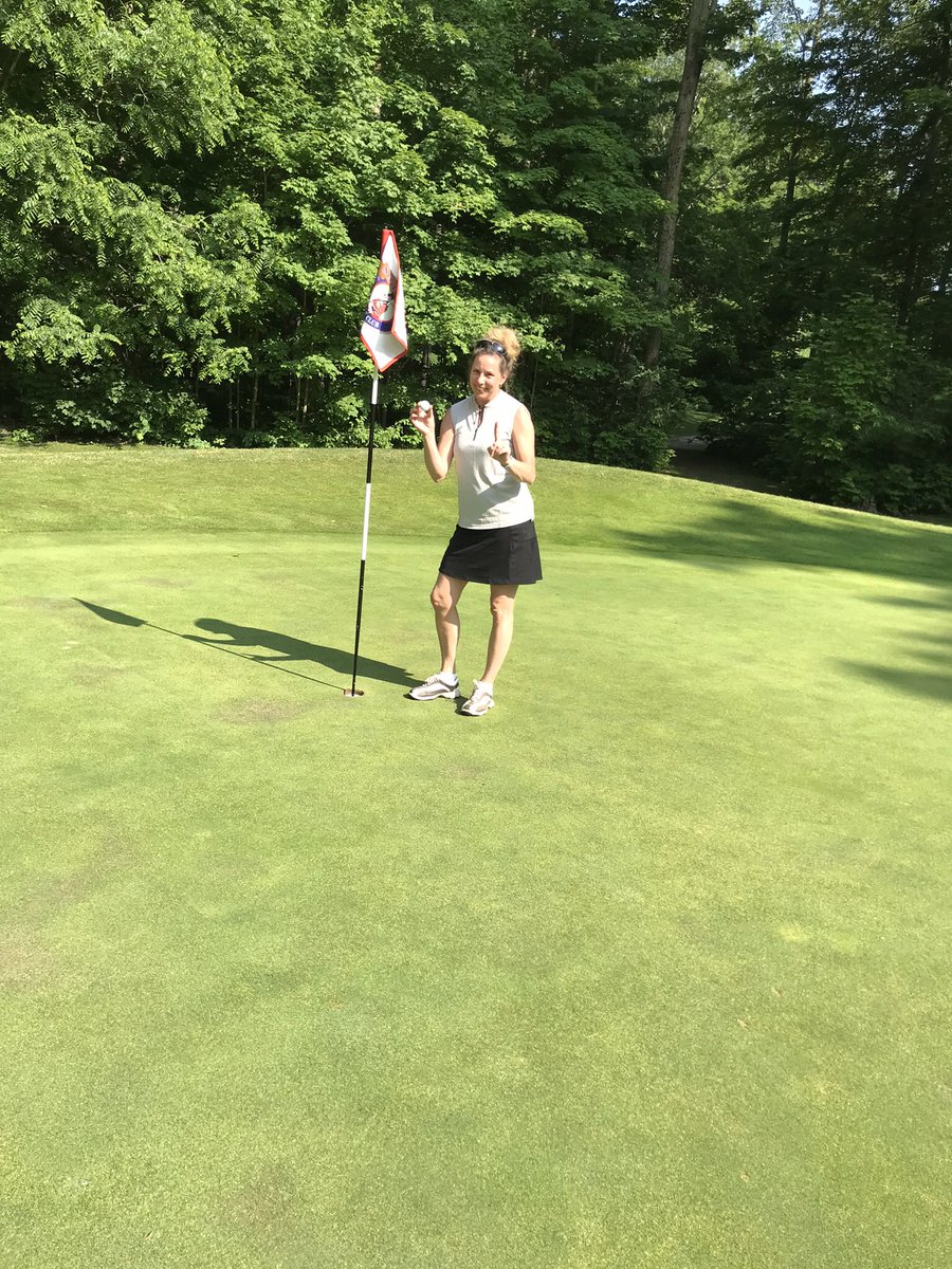 Even though it’s Fathers Day she had to steal my thunder with a hole in one! (For the record I have zero). Nice shot!