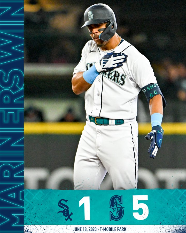 Mariners win! Final: Mariners 5, White Sox 1 June 18, 2023 – T-Mobile Park