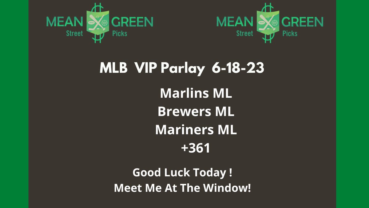 Cash that ticket! Meet me at the window Fam #MLB #meangreenvip #handicapper #sportsbetting 💰💰💰
20 parlay winners and counting