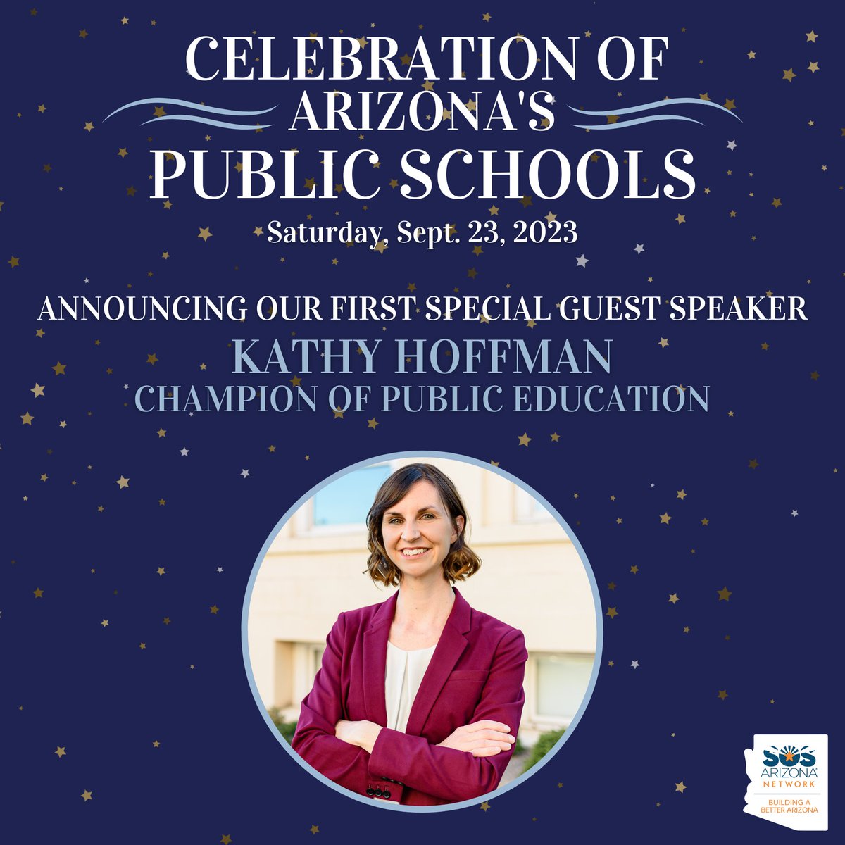 arizona_sos's tweet photo. 🤩 EXCITING NEWS: We are thrilled to announce our first guest speaker for the 1st Annual Celebration of Arizona’s Public Schools – Arizona’s education champion, Kathy Hoffman! 🎉🎉
🎟️ Tickets are selling fast - get yours today! https://t.co/vJqv8k5dGF https://t.co/vuKD6ztZx5