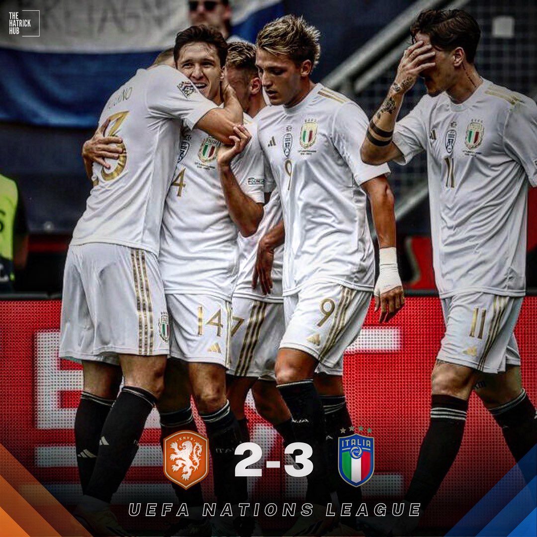 Italy beat the Netherlands 2-3 in the Nations League playoff ⚽️
#NationsLeague #italy #NetherlandsItaly #football #footballnews