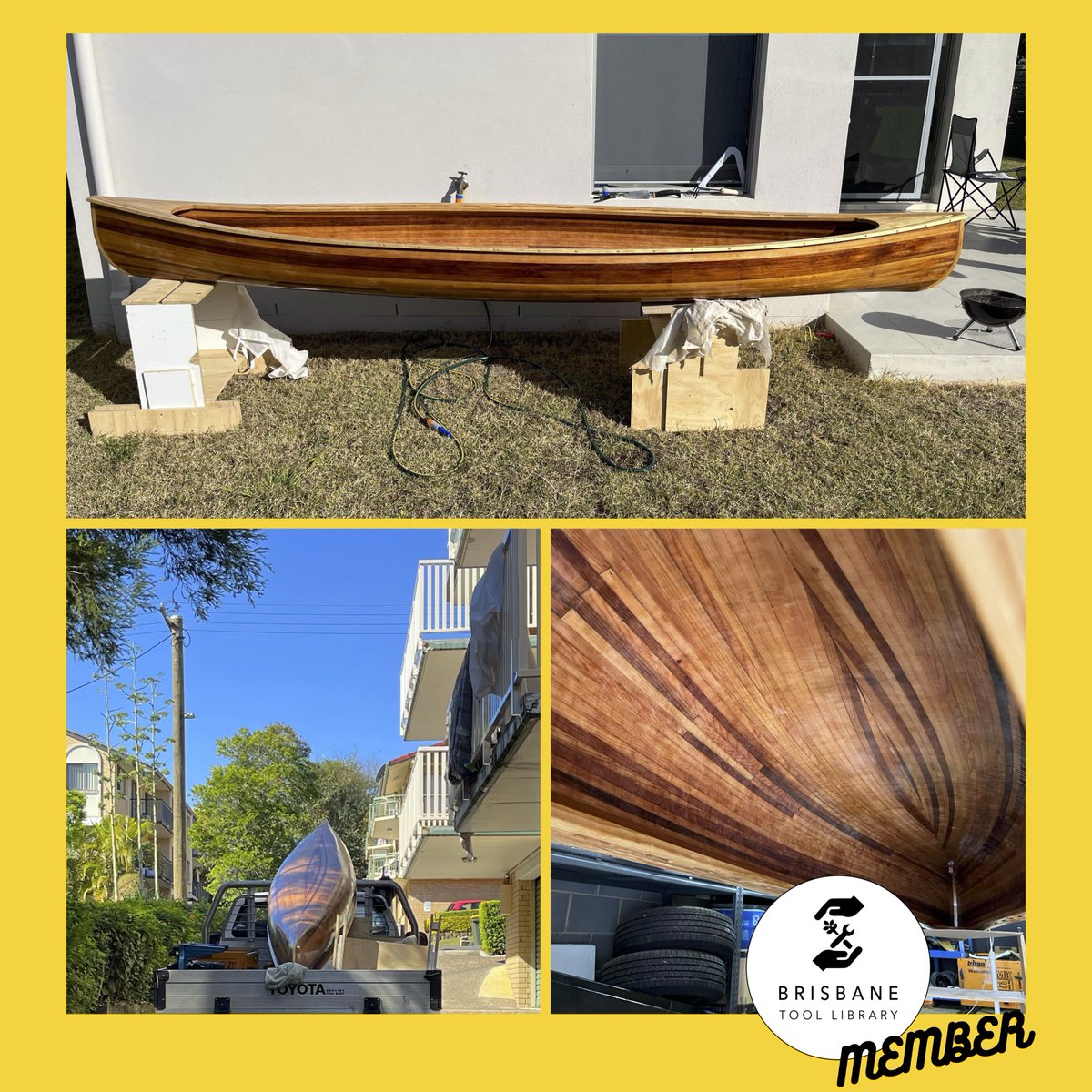BrizToolLibrary's tweet image. 2 years and 209 loans later - Our member’s Canoe project is complete! When our member (a university student) first joined our tool library he had no prior knowledge of using tools. We are blown away by his persistence and dedication to learning a new craft! #circulareconomy