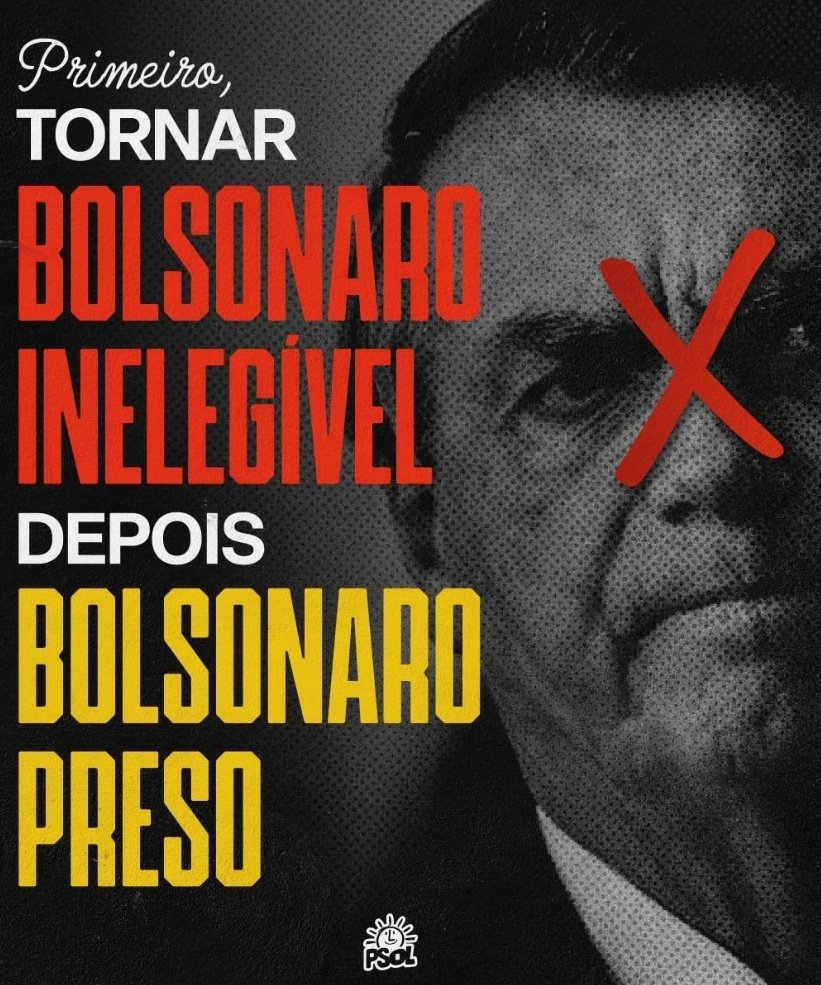 BOLSONARO INELEGÍVEL!
BOLSONARO PRESO!
#BolsonaroNaCadeia