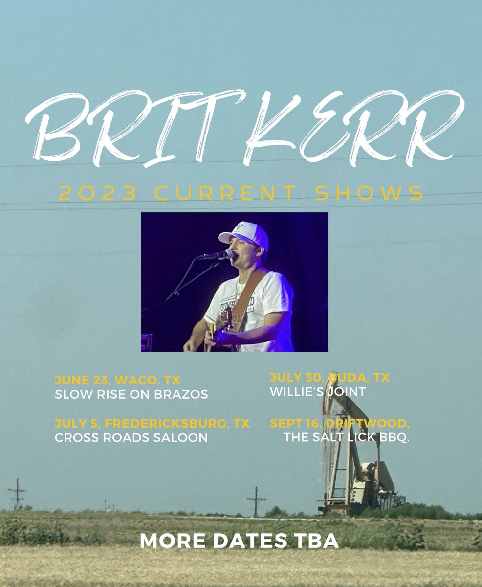 Upcoming Shows: Waco, Austin, Hill Country areas