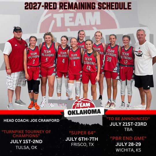 Kenley Crawford (@kenleyc2027) on Twitter photo Come watch me and my team play as we finish off the summer! <a href="/TeamOKGirlsBB/">Team Oklahoma Girls Basketball</a> <a href="/coachjoeteamok/">Joe Crawford</a> Come watch me and my team play as we finish off the summer! <a href="/TeamOKGirlsBB/">Team Oklahoma Girls Basketball</a> <a href="/coachjoeteamok/">Joe Crawford</a>