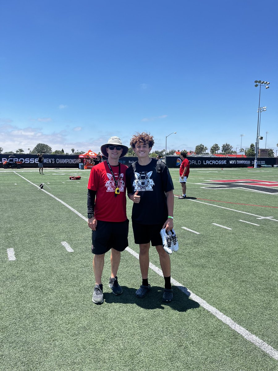 Had a fun day at @AztecFB specialist camp! Thanks to coach @CoachDeakinSDSU for the camp!