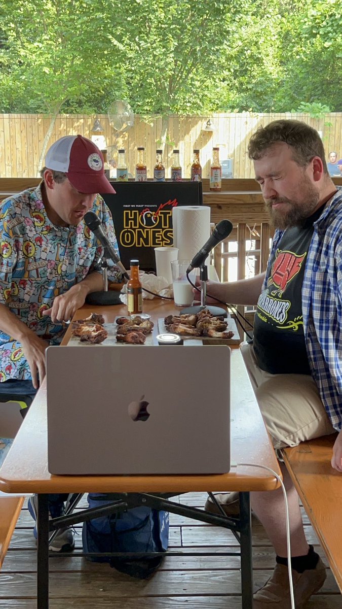 Yesterday, me and ⁦<a href="/masondixon__/">drew</a>⁩ did a Hot Ones challenge where I got asked trivia questions with increasingly hotter wings for ⁦<a href="/PalmettoTrivia/">Palmetto Trivia</a>⁩ . Despite how I’ve felt since, it was a blast.