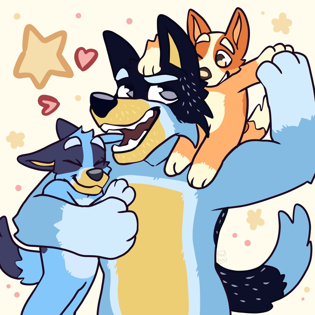 I wanted to quickly draw them for fathers day 
#bluey #fanart