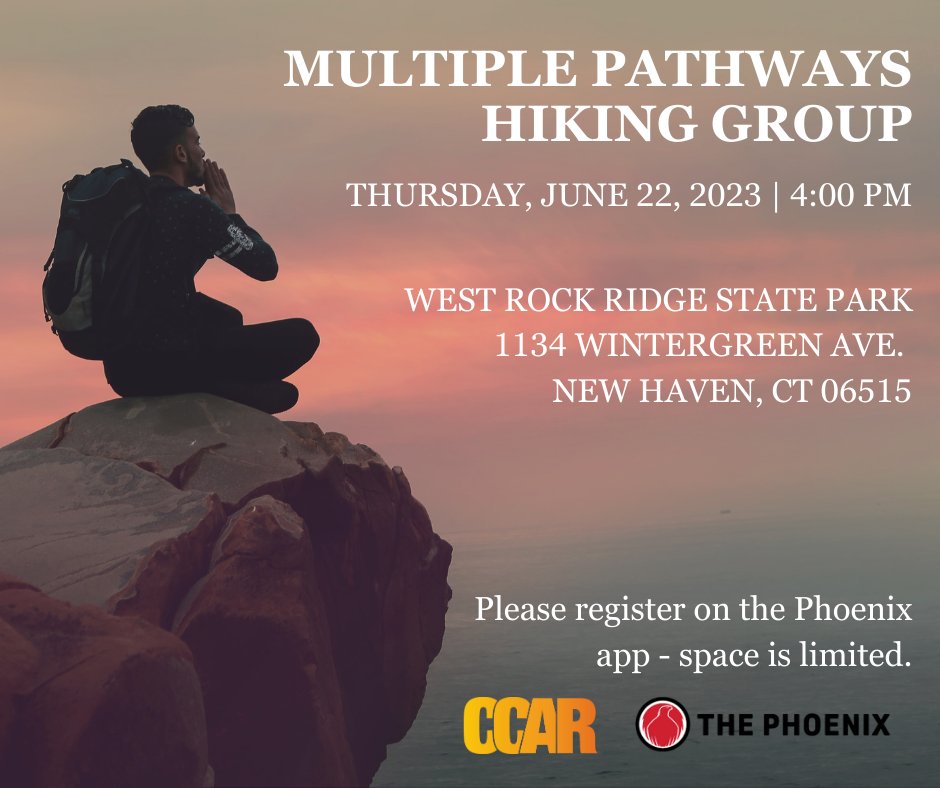 CCAR4Recovery's tweet image. Join us and The Phoenix - Connecticut next week ⛰🥾💪

All levels are welcome! 

#hiking #multiplepathways #recovery