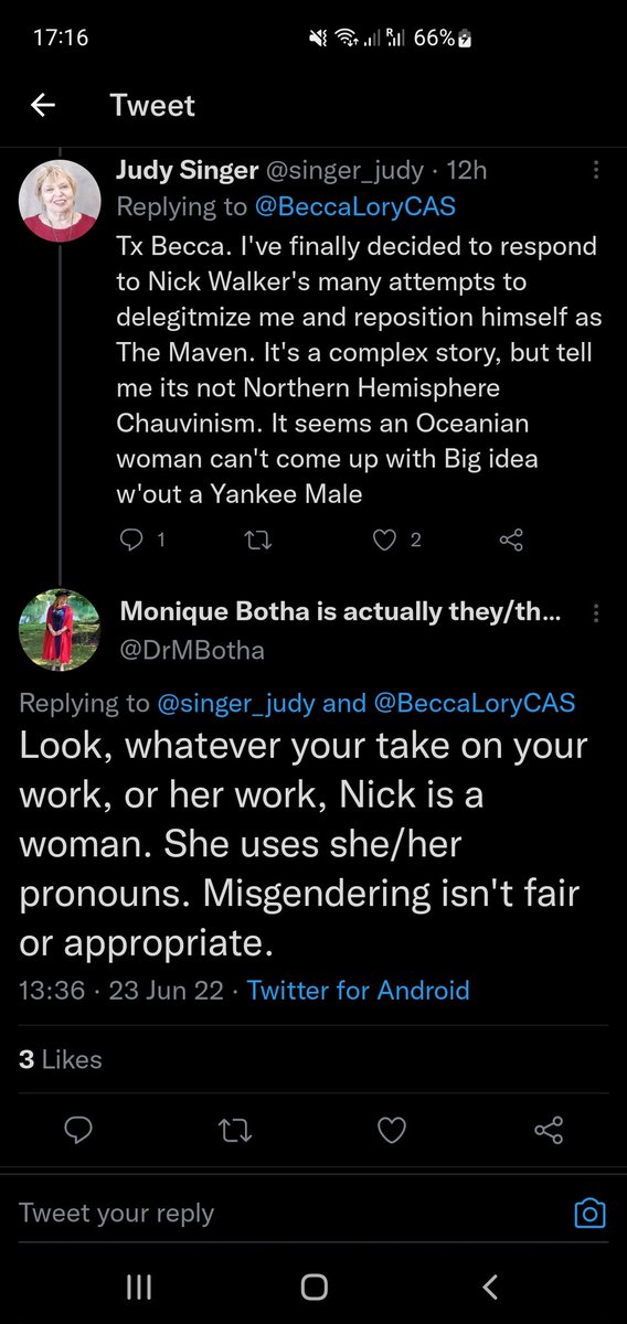 Ziltoidia's tweet photo. Not even remotely shocked that Judy Singer is transphobic. 
I've seen some people wonder if maybe her account got hacked but this has been a long time coming.
Some screenshots from this time last year. https://t.co/ju5pM7B5yr