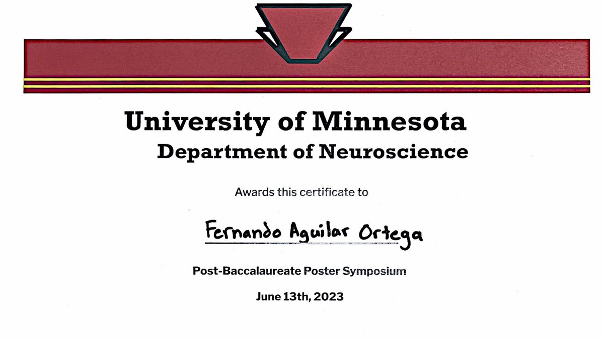 Thrilled to announce that my poster clinched an award at the #MINDS Post Baccalaureate Symposium! A heartfelt thank you to the incredible minds that collaborated on this project. #neuroscience #neurotwitter #sciencetwitter #AcademicTwitter